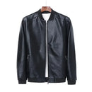 Jaqueta Masculina Biker de Couro PU Preta, Estilo Coreano, Slim Fit, Gola Alta, Bolsos com Zíper, Ideal para Outono e Inverno, Conforto e Estilo