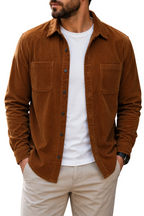 Jaqueta Masculina Casual de Veludo Leve Manga Longa
