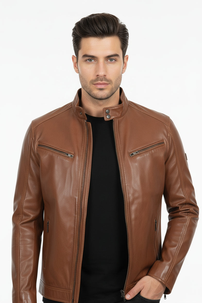 Jaqueta Masculina de Couro, esporte, motos, inverno