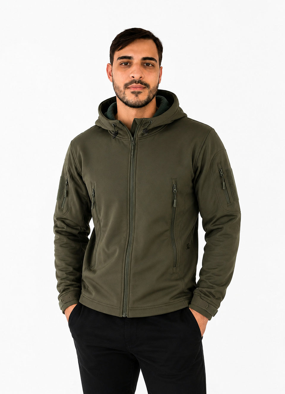 Jaqueta masculina térmica impermeável com capuz, ideal para proteger você em dias frios e chuvosos. 