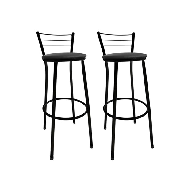 Kit 2 Banquetas Alta Bistrô, Estrutura Aço Com Pintura Epóxi, Encosto Em Aço, Assento De 33 cm Em Espuma Revestido, Altura Total 95 cm, Estilo E Conforto