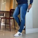 Kit 3 Calças Jeans Masculina Elastano, combina conforto e estilo com tecido de elastano e lycra, garantindo ajuste perfeito e liberdade de movimento. 