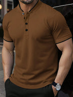 Kit 3 Camisas Gola Padre Masculina Básica – Gola Padre, Botões Frontais Tecido Premium