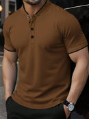 Kit 3 Camisas Gola Padre Masculina Básica – Gola Padre, Botões Frontais Tecido Premium