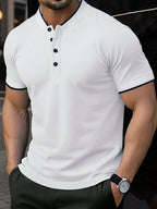 Kit 3 Camisas Gola Padre Masculina Básica – Gola Padre, Botões Frontais Tecido Premium