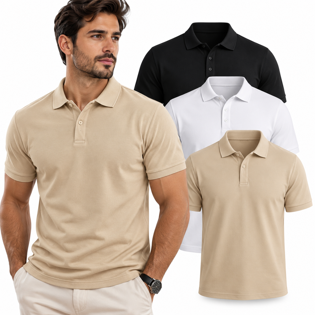 Kit 3 Camisas Polo Masculinas Gola Clássica