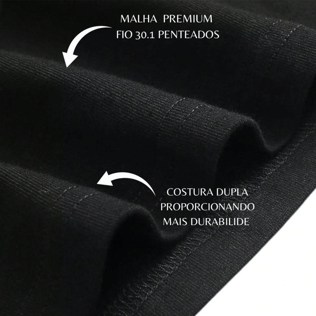 Kit 3 camisetas Boston algodão fio 30.1 branco, preto e cinza