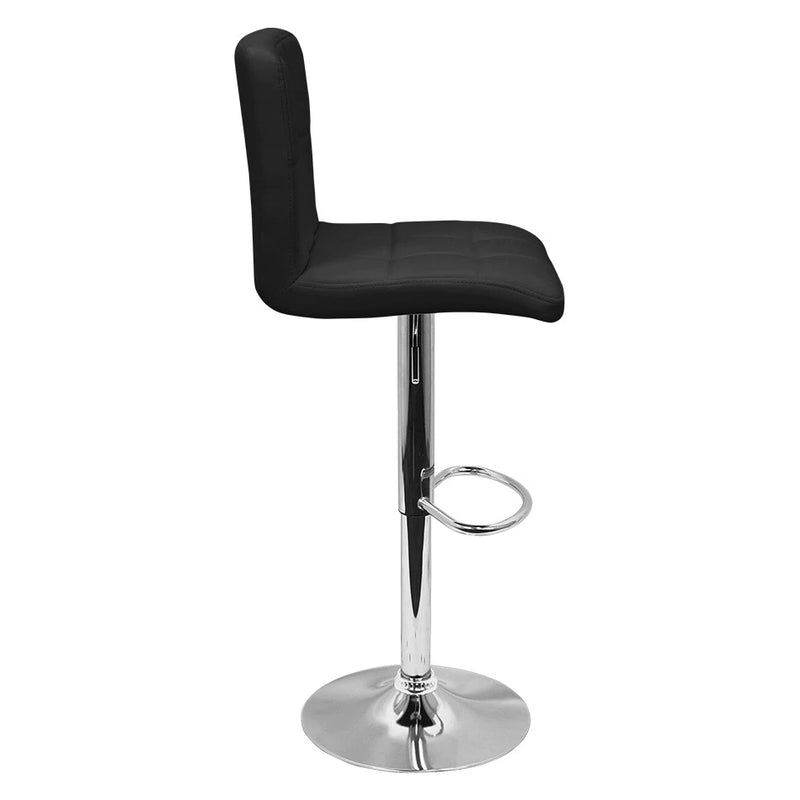 Kit 4 Banquetas Confort Gomos Estofada, Couro PU E Aço Cromado, Regulagem Pneumática De Altura, Giro 360°, Suporta Até 120 Kg, Ideal Para Cozinha Ou Bar