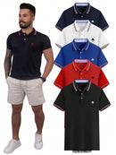 Kit 4 Camisas Polo Masculina Slim Básica  Cores Sortidas, Algodão Piquet