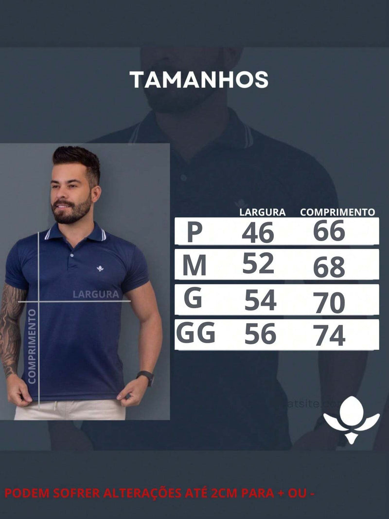 Kit 4 Camisas Polo Masculina Slim Básica  Cores Sortidas, Algodão Piquet