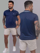 Kit 4 Camisas Polo Masculina Slim Básica  Cores Sortidas, Algodão Piquet