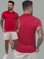 Kit 4 Camisas Polo Masculina Slim Básica  Cores Sortidas, Algodão Piquet