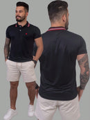 Kit 4 Camisas Polo Masculina Slim Básica  Cores Sortidas, Algodão Piquet