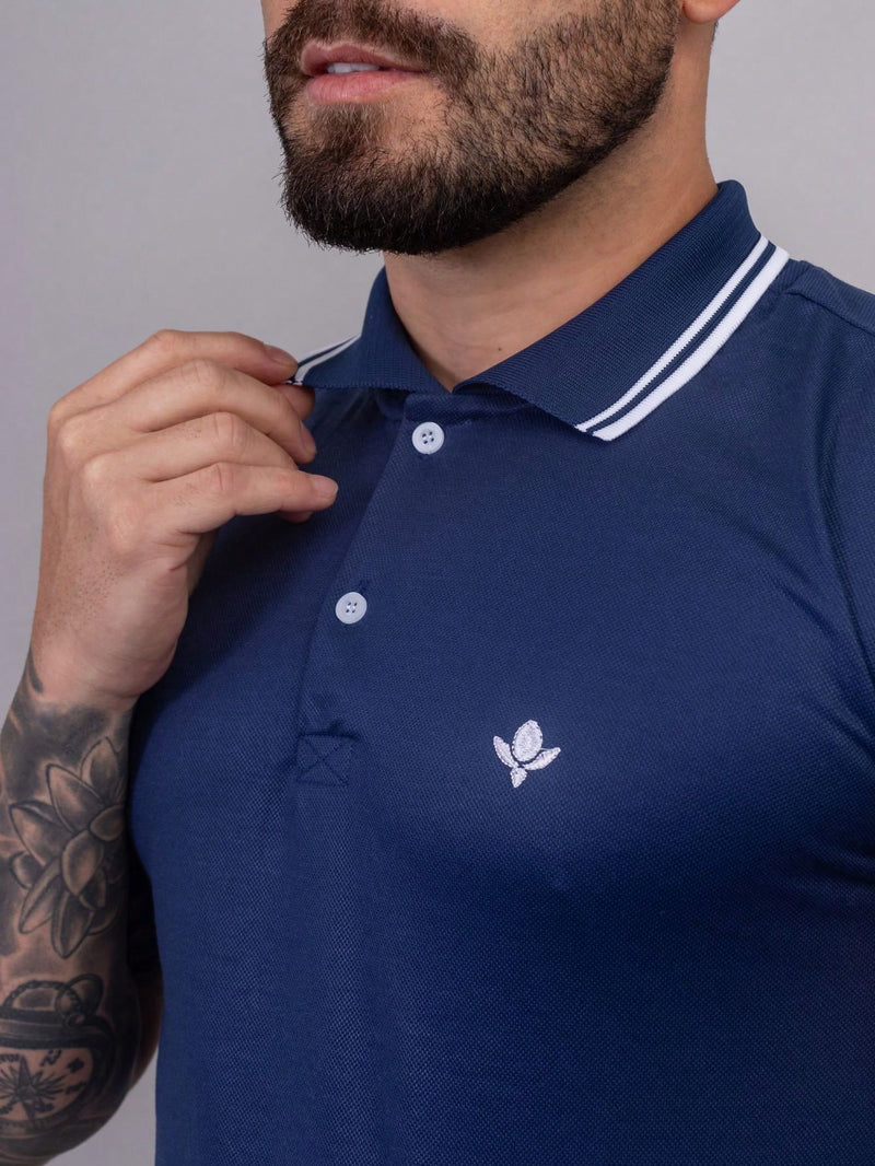 Kit 4 Camisas Polo Masculina Slim Básica  Cores Sortidas, Algodão Piquet