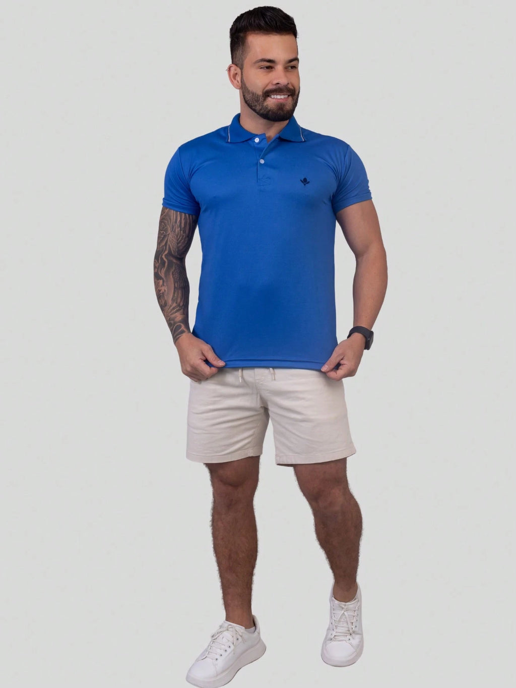 Kit 4 Camisas Polo Masculina Slim Básica  Cores Sortidas, Algodão Piquet