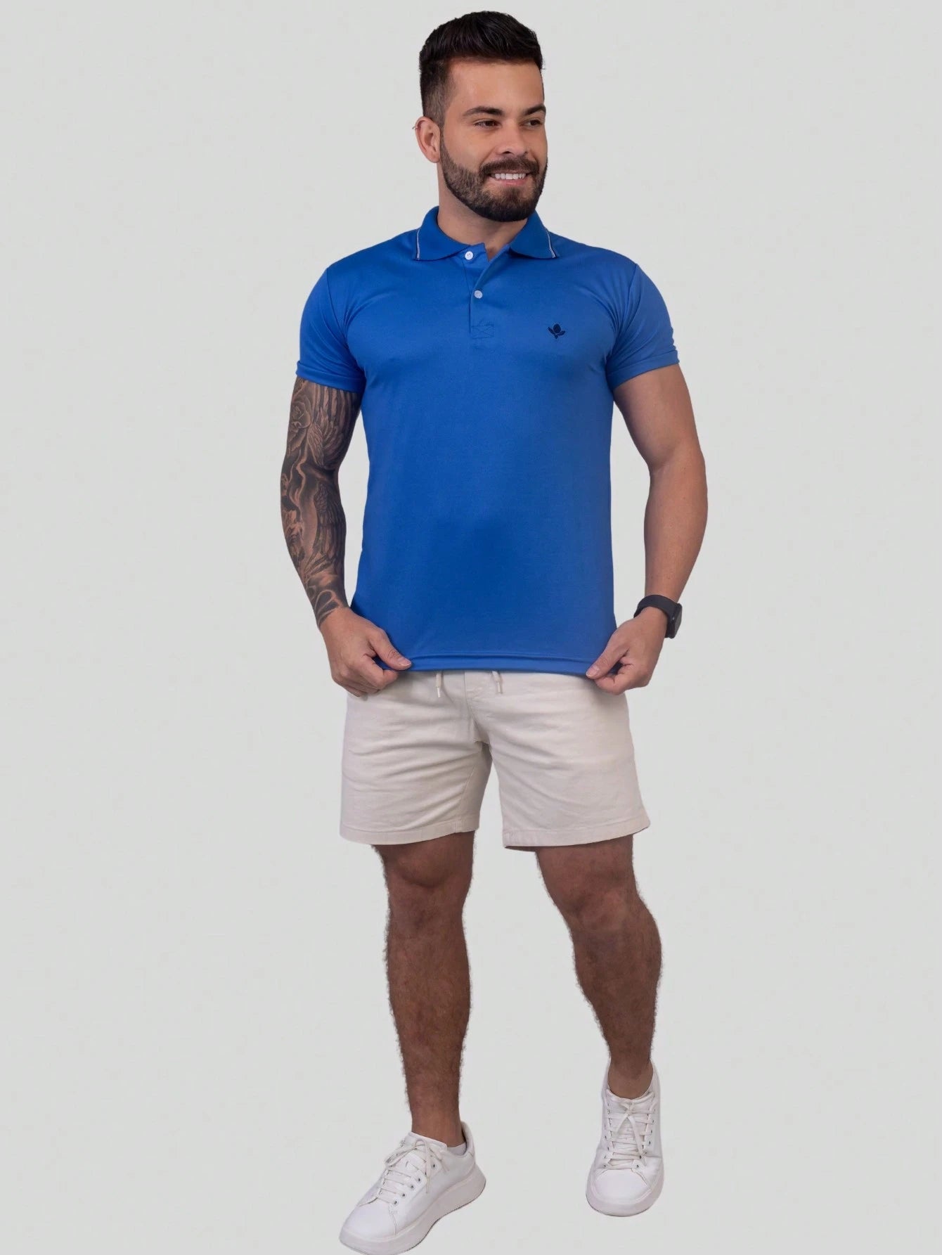 Kit 4 Camisas Polo Masculina Slim Básica  Cores Sortidas, Algodão Piquet