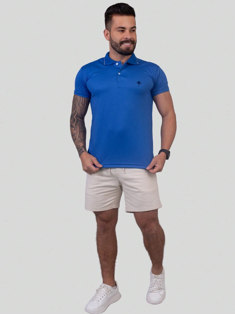 Kit 4 Camisas Polo Masculina Slim Básica  Cores Sortidas, Algodão Piquet