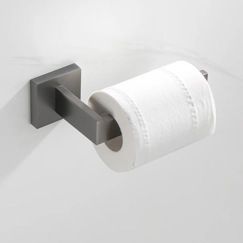 Kit Acessórios Para Banheiro 5 Peças Inox Grafite Escovado, reúne cinco peças essenciais com acabamento sofisticado e durável. Projetado para oferecer resistência à corrosão e facilidade de limpeza, combina funcionalidade e estilo moderno, valorizando qualquer ambiente. Ideal para quem busca qualidade profissional e design contemporâneo em cada detalhe do banheiro.