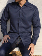 Kit de 3 Camisas Masculinas Slim Fit Tecido Elástico Alta Qualidade