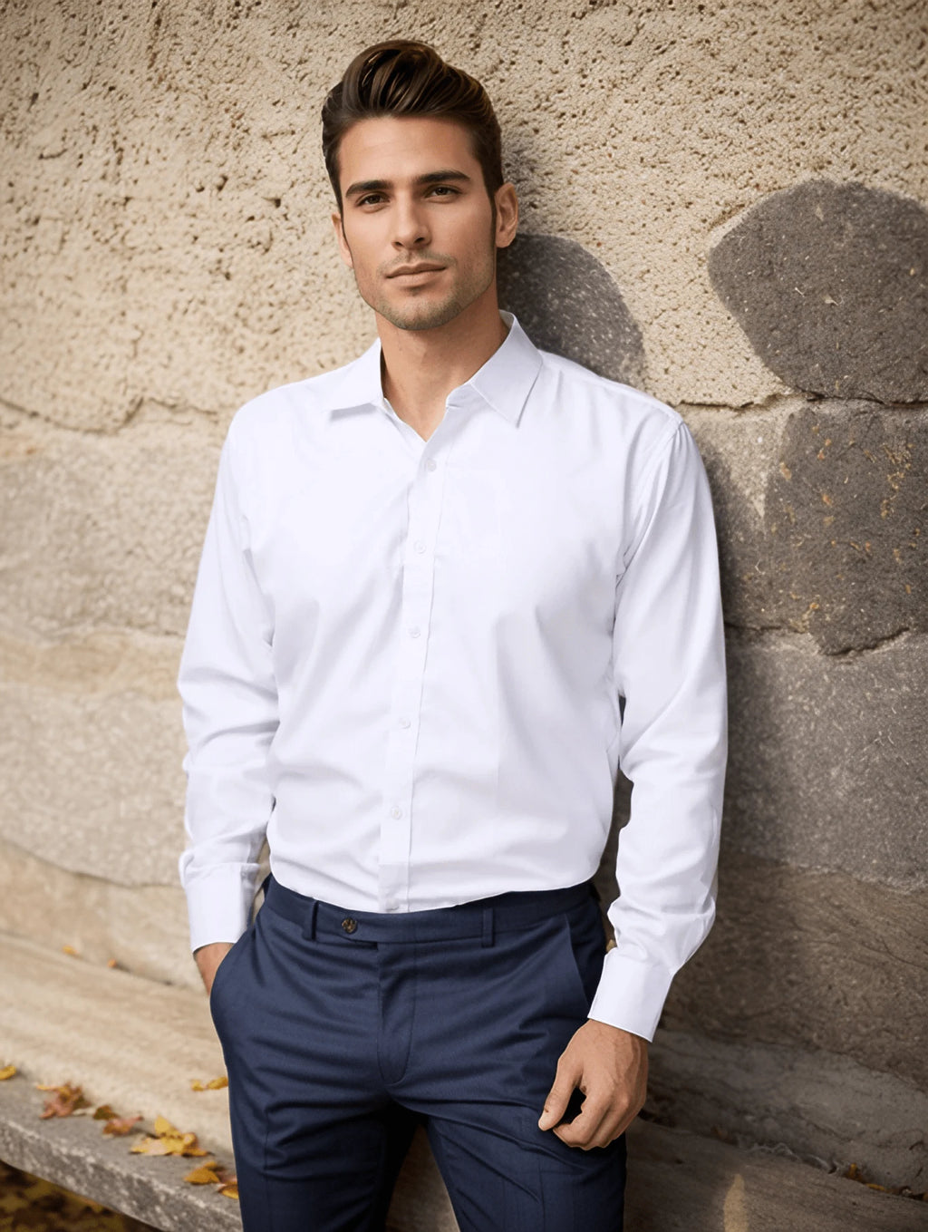 Kit de 3 Camisas Masculinas Slim Fit Tecido Elástico Alta Qualidade