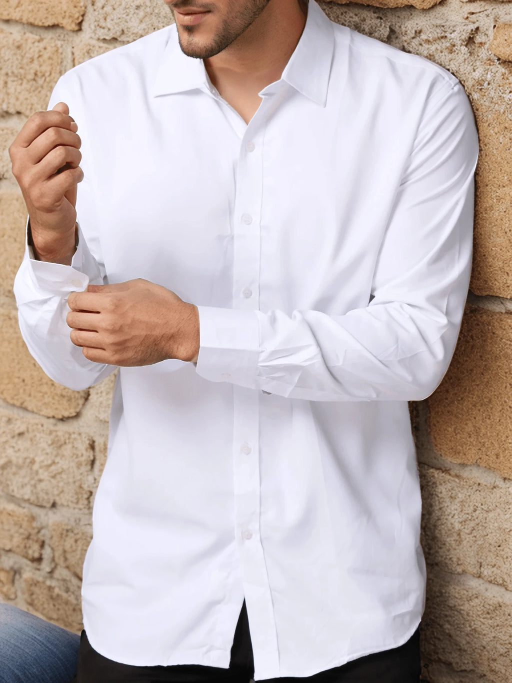 Kit de 3 Camisas Masculinas Slim Fit Tecido Elástico Alta Qualidade