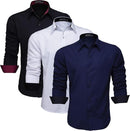 Kit de 3 Camisas Masculinas Slim Fit Tecido Elástico Alta Qualidade