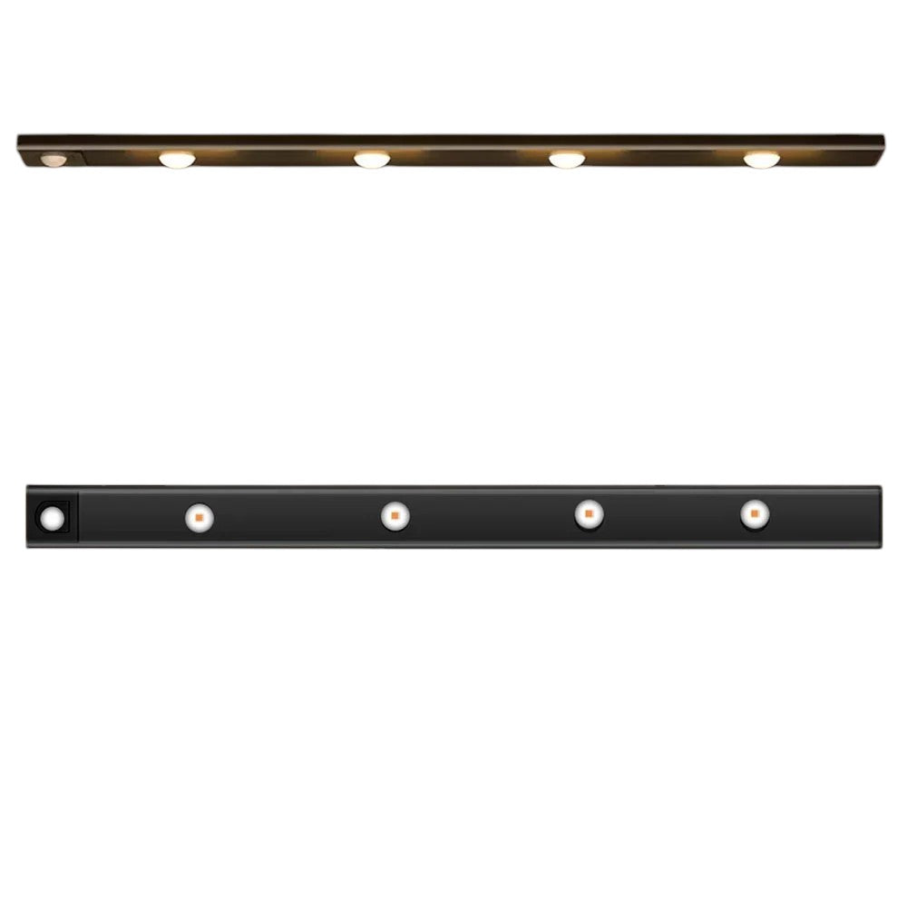 Luminária LED com Sensor de Movimento e Alimentação USB oferece iluminação prática para armários, cozinhas e guarda-roupas.