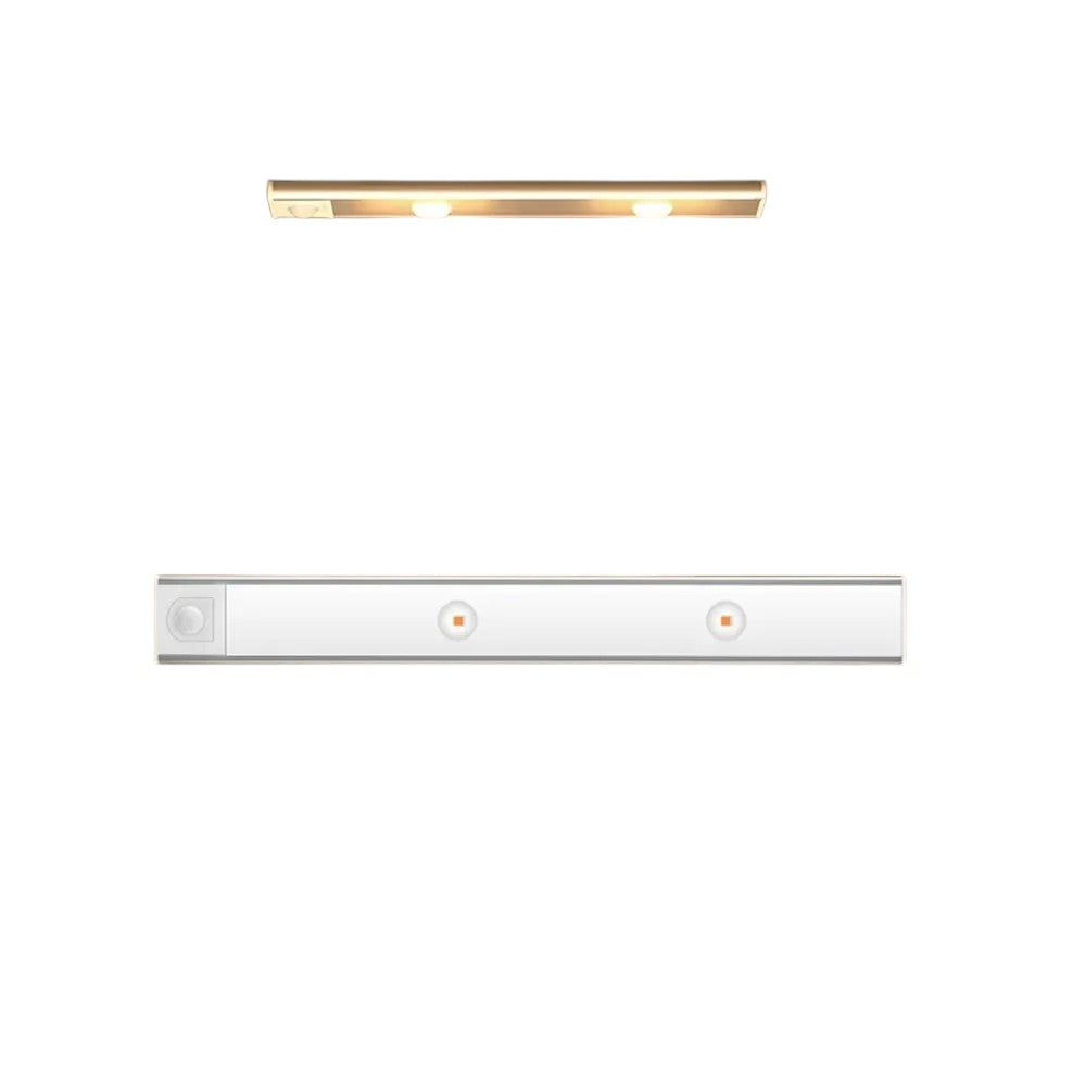 Luminária LED com Sensor de Movimento e Alimentação USB oferece iluminação prática para armários, cozinhas e guarda-roupas.