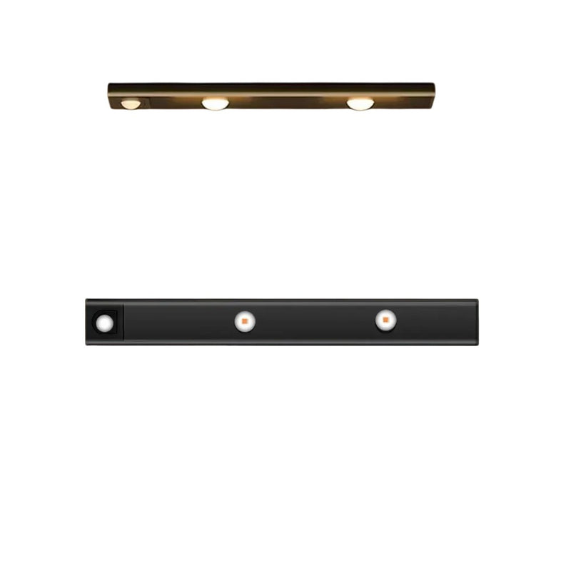 Luminária LED com Sensor de Movimento e Alimentação USB oferece iluminação prática para armários, cozinhas e guarda-roupas.