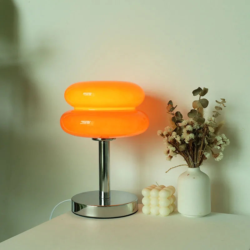 Luminária, Mesa, Macaron, Vidro, Tricromático, TD0158, Prata, LED, 11‑15W, Escrita, LED, Abajur, Moderno, Estilo, Contemporâneo, Proteção, Visual, Quarto, Sala, Noite, Infantil, Decoração, Elegante, Funcional, Compacta, Stained, Glass, AC, 90‑260V