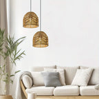 Luminária, Pendente, Bambu, Rattan, Natural, 38cm, Artesanal, Feita, À, Mão, Abajur, Suspenso, Decoração, Casa, Sala, Jantar, Cozinha, Estilo, Boho, Eco, Sustentável, Iluminação, Quente, Ambiente, Aconchegante, Durável, Leve, Fácil, Instalar