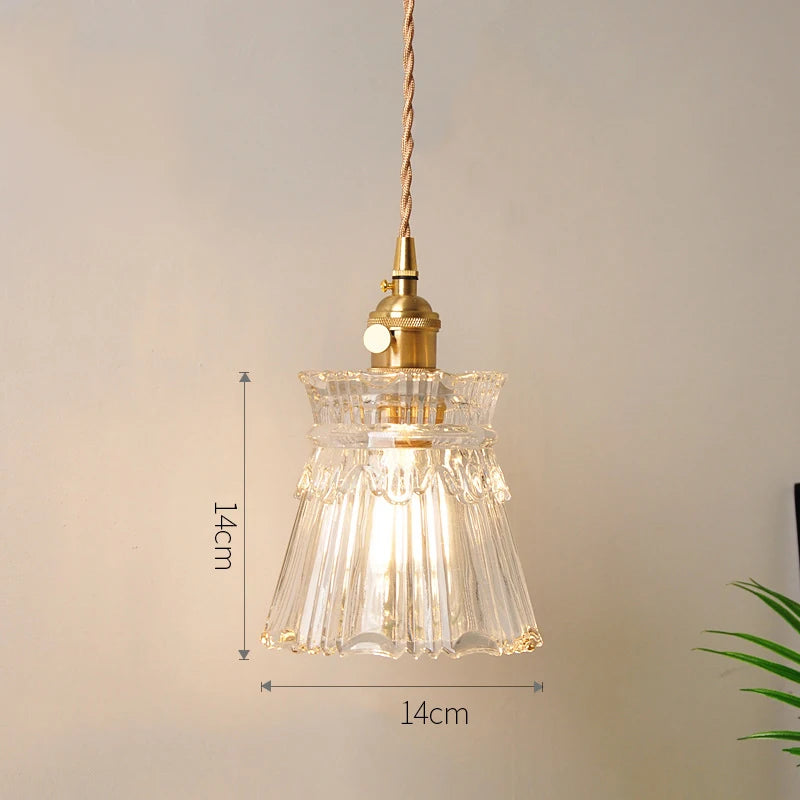 Luminária Pendente Vintage Nórdica com Listras de Vidro E27, Lustre Retro Cromado para Sala de Jantar, Cozinha ou Quarto. Adicione um toque de elegância ao seu ambiente