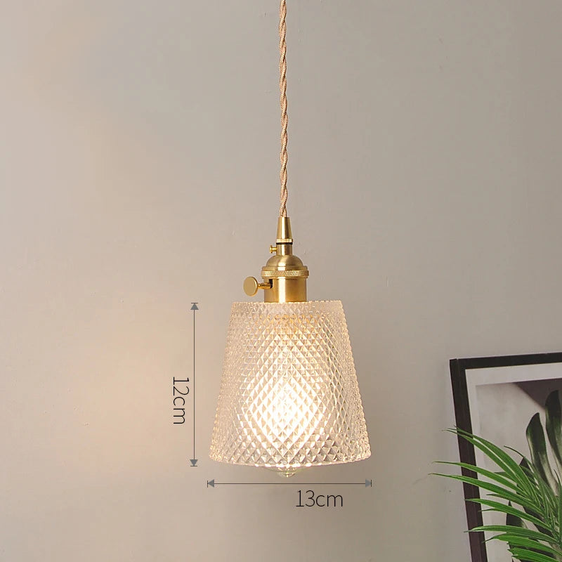 Luminária Pendente Vintage Nórdica com Listras de Vidro E27, Lustre Retro Cromado para Sala de Jantar, Cozinha ou Quarto. Adicione um toque de elegância ao seu ambiente