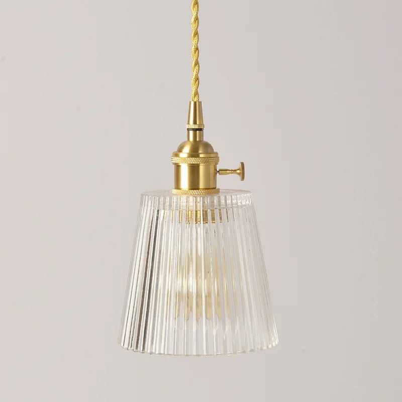 Luminária Pendente Vintage Nórdica com Listras de Vidro E27, Lustre Retro Cromado para Sala de Jantar, Cozinha ou Quarto. Adicione um toque de elegância ao seu ambiente