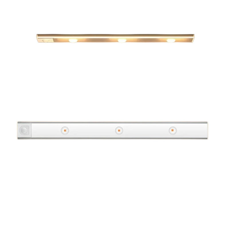 Luminária LED com Sensor de Movimento e Alimentação USB oferece iluminação prática para armários, cozinhas e guarda-roupas.