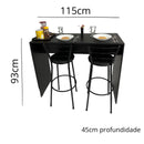 Mesa Bancada Gourmet Roma 115 cm, MDF Premium Com Fita PVC, Pés Reguláveis, Silestone Funcional Para Cozinha, Suporta Até 80 Kg, Estilo E Durabilidade