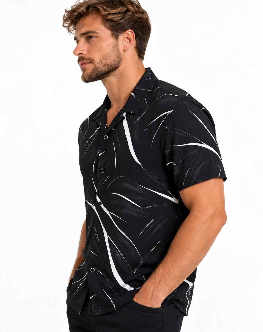 Camisa Masculina Manga Curta Estampada