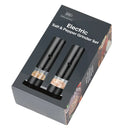 Moedor elétrico recarregável via USB para sal e pimenta. Moagem automática com ajuste de aspereza, luz LED e design moderno. Ideal para uso doméstico e profissional