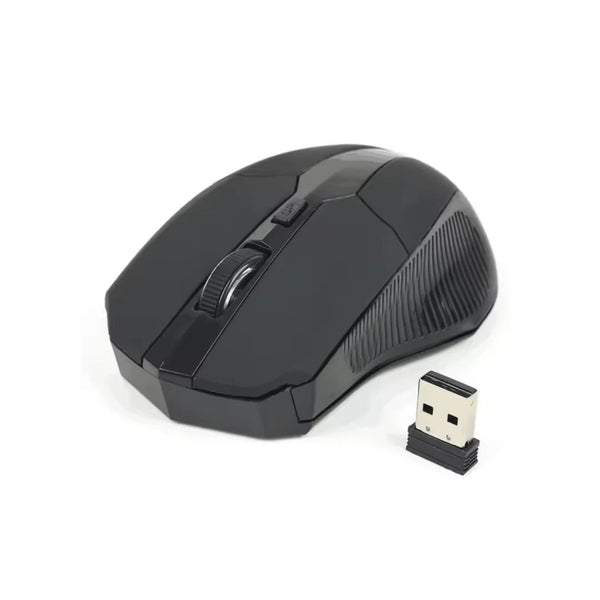 Mouse Preto Sem Fio Knup, combina liberdade de movimento com alta precisão, ideal para profissionais que exigem desempenho e conforto