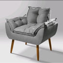 Poltrona Bege Com Pés Palito, Design Elegante Para Sala De Estar, Escritório Ou Recepção, Confortável E Estofada, Estrutura De Madeira, Tecido Suede, Garantia De 3 Meses, Montagem Completa