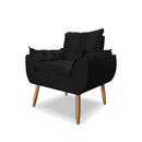 Poltrona Bege Com Pés Palito, Design Elegante Para Sala De Estar, Escritório Ou Recepção, Confortável E Estofada, Estrutura De Madeira, Tecido Suede, Garantia De 3 Meses, Montagem Completa