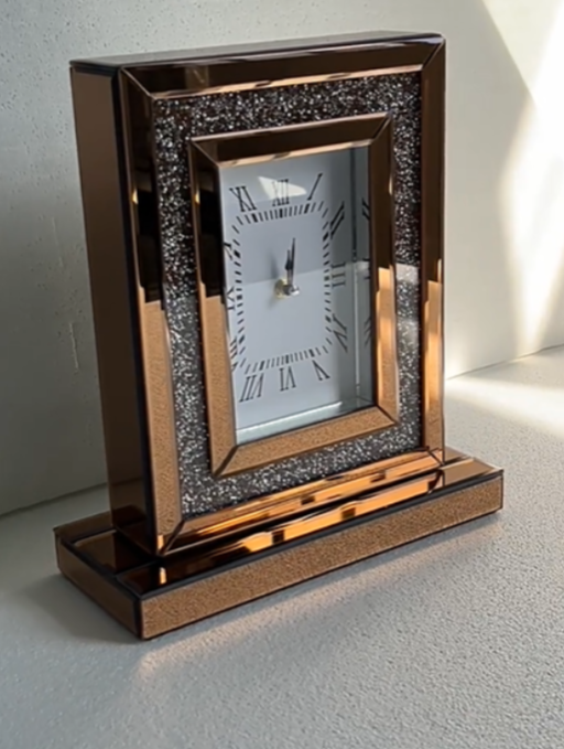 Relógio de Mesa Pêndulo Europeu Retangular com Ponteiros e Números
