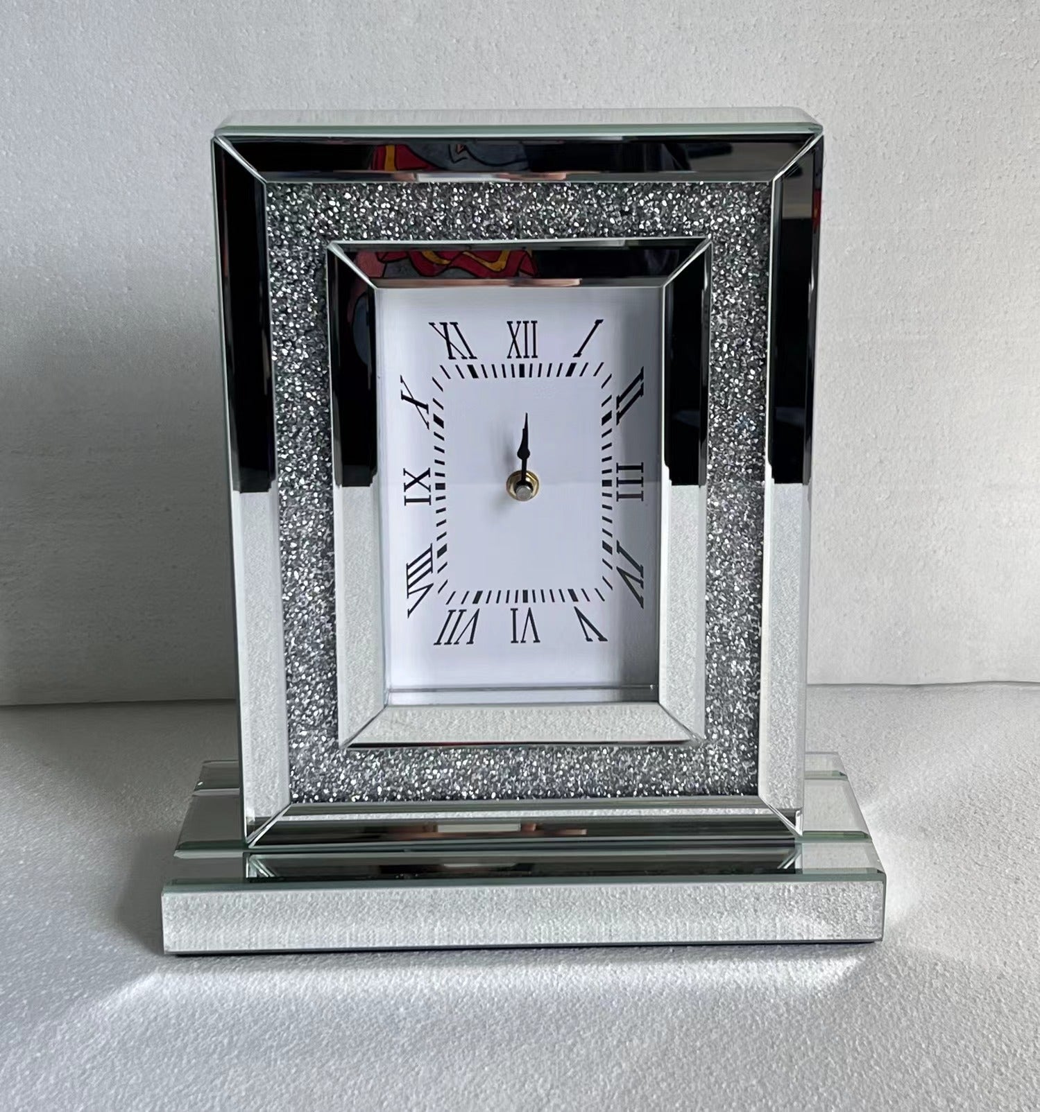 Relógio de Mesa Pêndulo Europeu Retangular com Ponteiros e Números