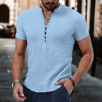 Camisa Masculina Manga Curta Social Retro