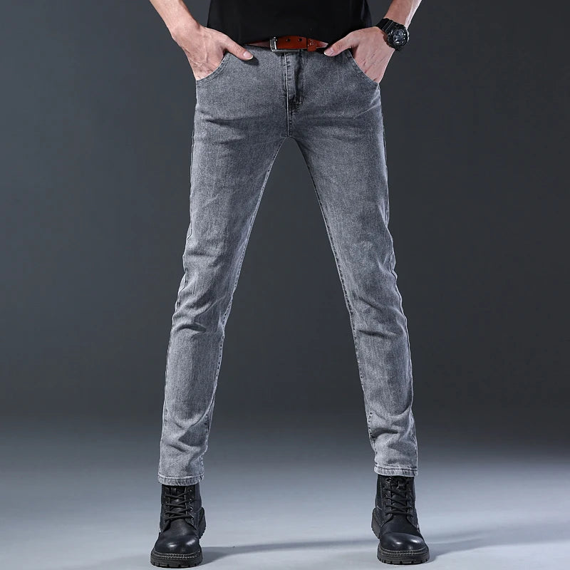 Calça Jeans Masculina Estilo Coreano Slim