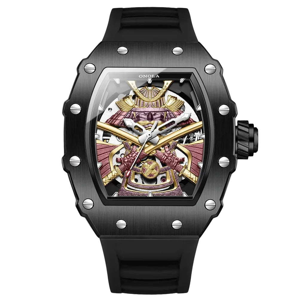 Relógio Mecânico Masculino  Samurai Automático Luxo