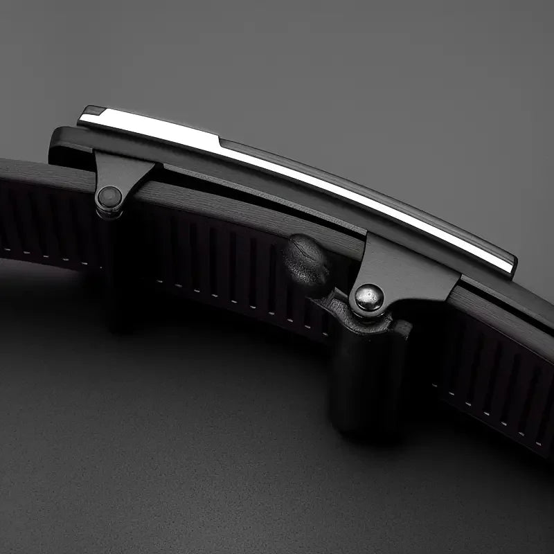 Cinto Masculino Couro Luxo 3,5 cm Fivela Automática Metal