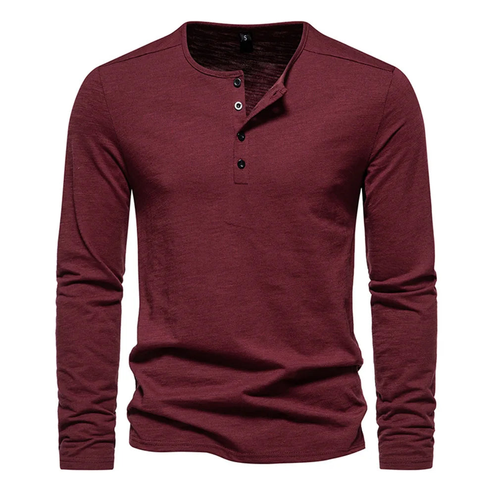 Camiseta Masculina Manga Longa Slim Fit Algodão
