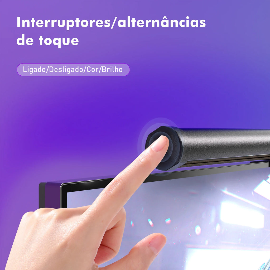 Luminária para Monitor com Controle Touch e Proteção Ocular