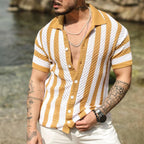 Camisa Masculina Tricotada com Botão